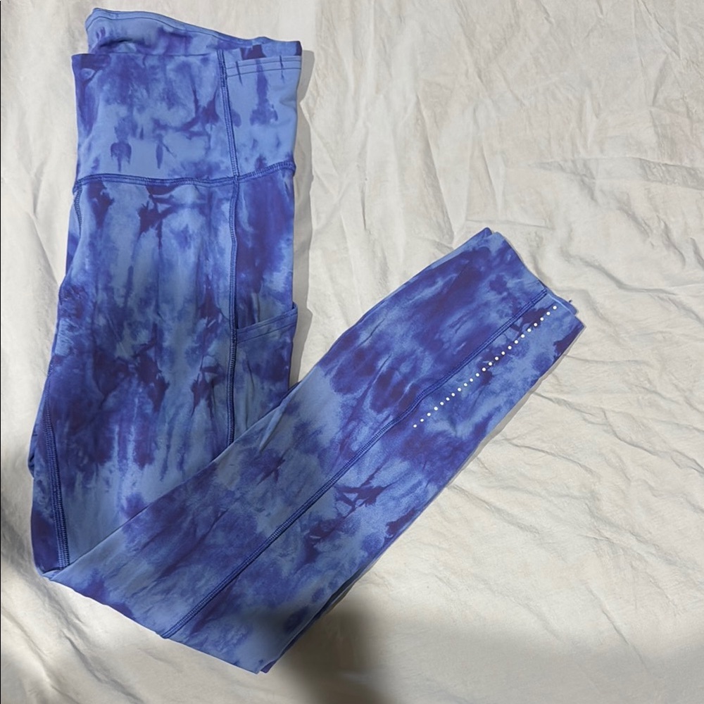 Blue Tie-Dye Leggings